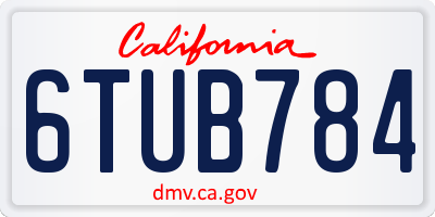 CA license plate 6TUB784