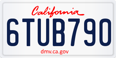 CA license plate 6TUB790