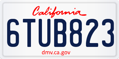 CA license plate 6TUB823