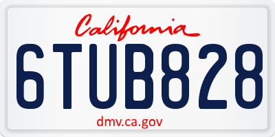 CA license plate 6TUB828