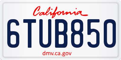 CA license plate 6TUB850