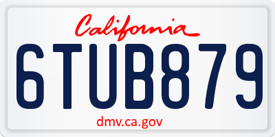 CA license plate 6TUB879