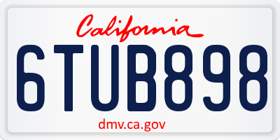 CA license plate 6TUB898