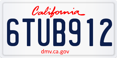 CA license plate 6TUB912