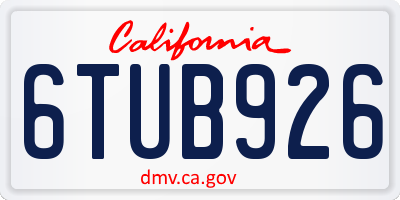 CA license plate 6TUB926