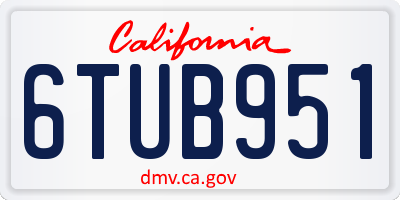 CA license plate 6TUB951