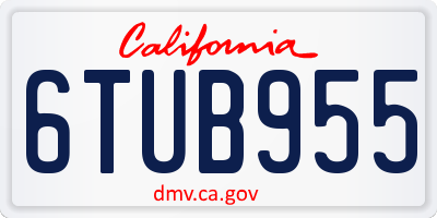 CA license plate 6TUB955