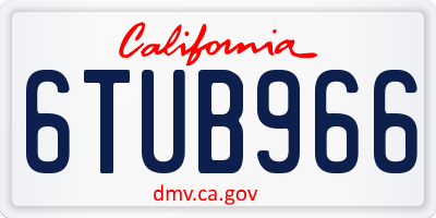 CA license plate 6TUB966