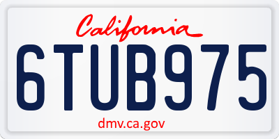 CA license plate 6TUB975
