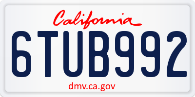 CA license plate 6TUB992