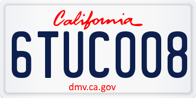 CA license plate 6TUC008