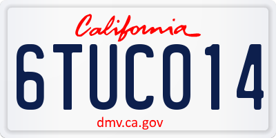 CA license plate 6TUC014