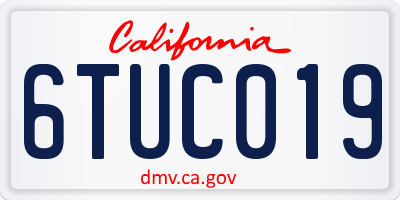 CA license plate 6TUC019