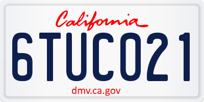 CA license plate 6TUC021