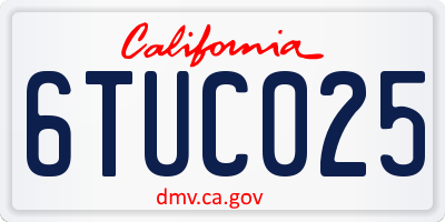 CA license plate 6TUC025