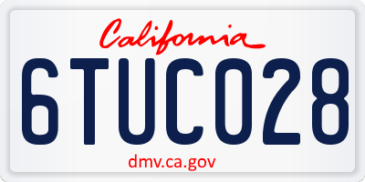 CA license plate 6TUC028