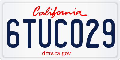 CA license plate 6TUC029