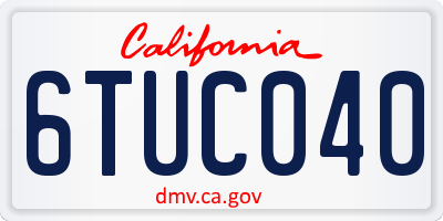 CA license plate 6TUC040