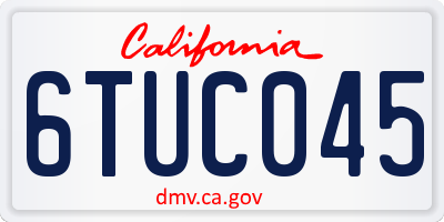 CA license plate 6TUC045