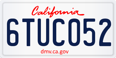 CA license plate 6TUC052