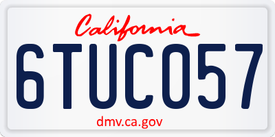 CA license plate 6TUC057