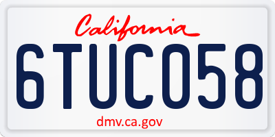 CA license plate 6TUC058