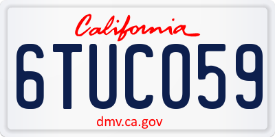 CA license plate 6TUC059