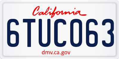 CA license plate 6TUC063