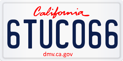 CA license plate 6TUC066
