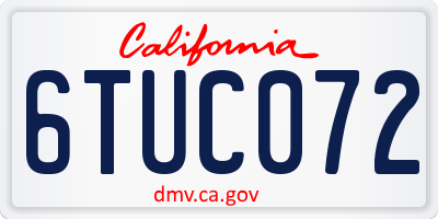 CA license plate 6TUC072