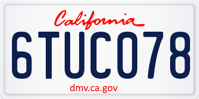 CA license plate 6TUC078