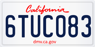 CA license plate 6TUC083