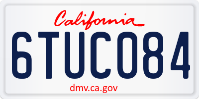 CA license plate 6TUC084