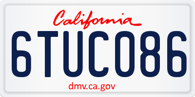 CA license plate 6TUC086