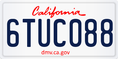 CA license plate 6TUC088