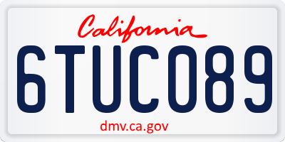 CA license plate 6TUC089