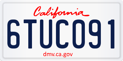 CA license plate 6TUC091