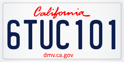 CA license plate 6TUC101