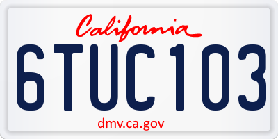 CA license plate 6TUC103