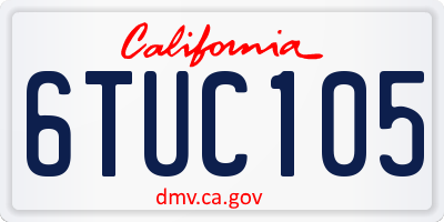 CA license plate 6TUC105