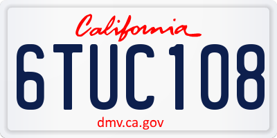 CA license plate 6TUC108