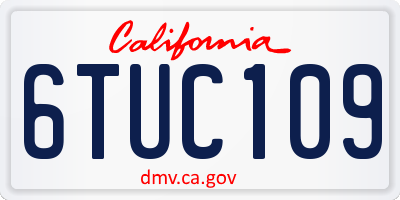 CA license plate 6TUC109