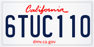 CA license plate 6TUC110