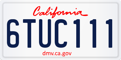 CA license plate 6TUC111