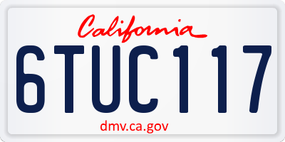 CA license plate 6TUC117
