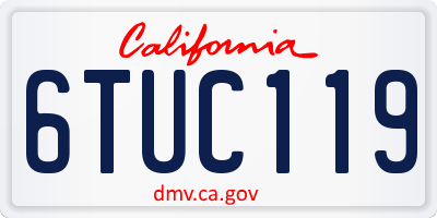 CA license plate 6TUC119