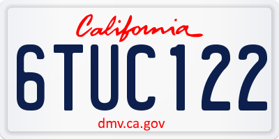 CA license plate 6TUC122