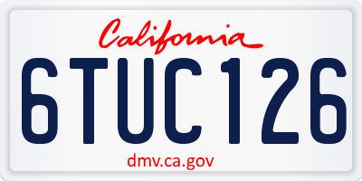 CA license plate 6TUC126