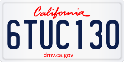 CA license plate 6TUC130