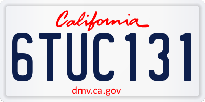 CA license plate 6TUC131